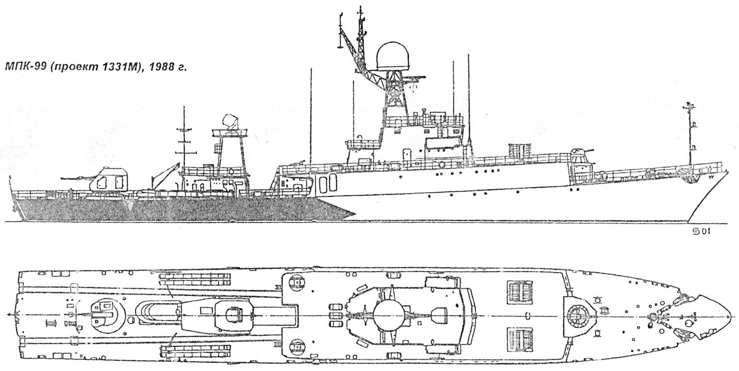 Малый противолодочный корабль -МПК пр.201 \"Адлер\"1/100