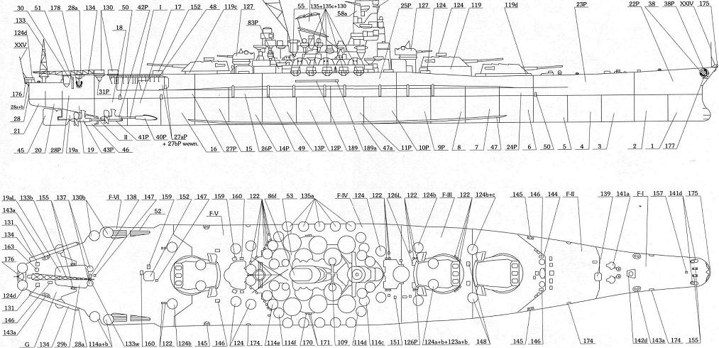 Ямато линкор чертежи