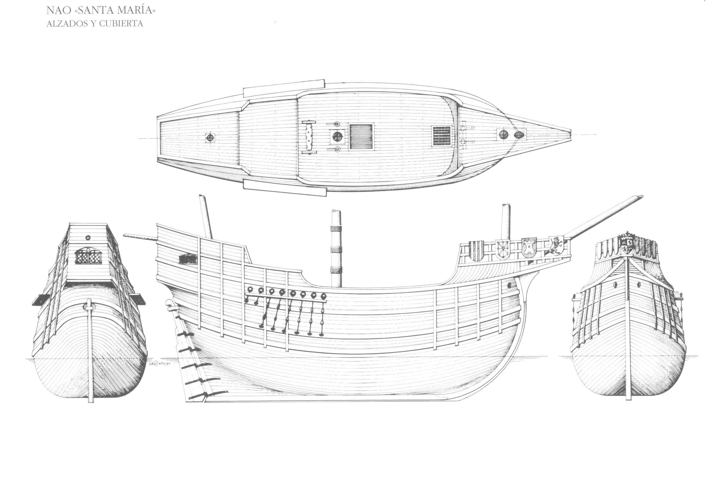 Санта мария корабль чертежи
