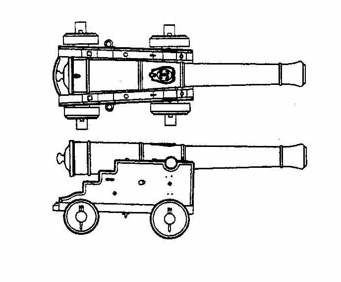 Корабельная пушка чертеж