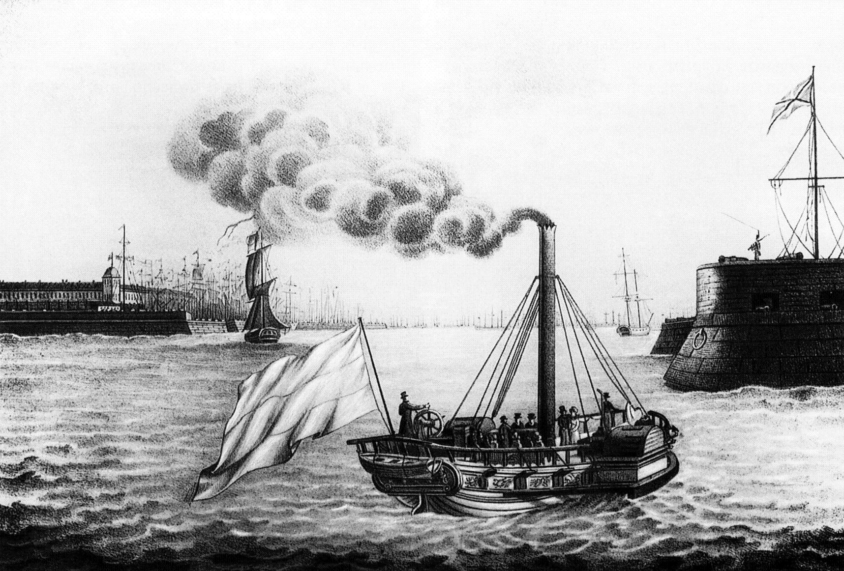 Первое название парохода. Пароход Берда 1815.