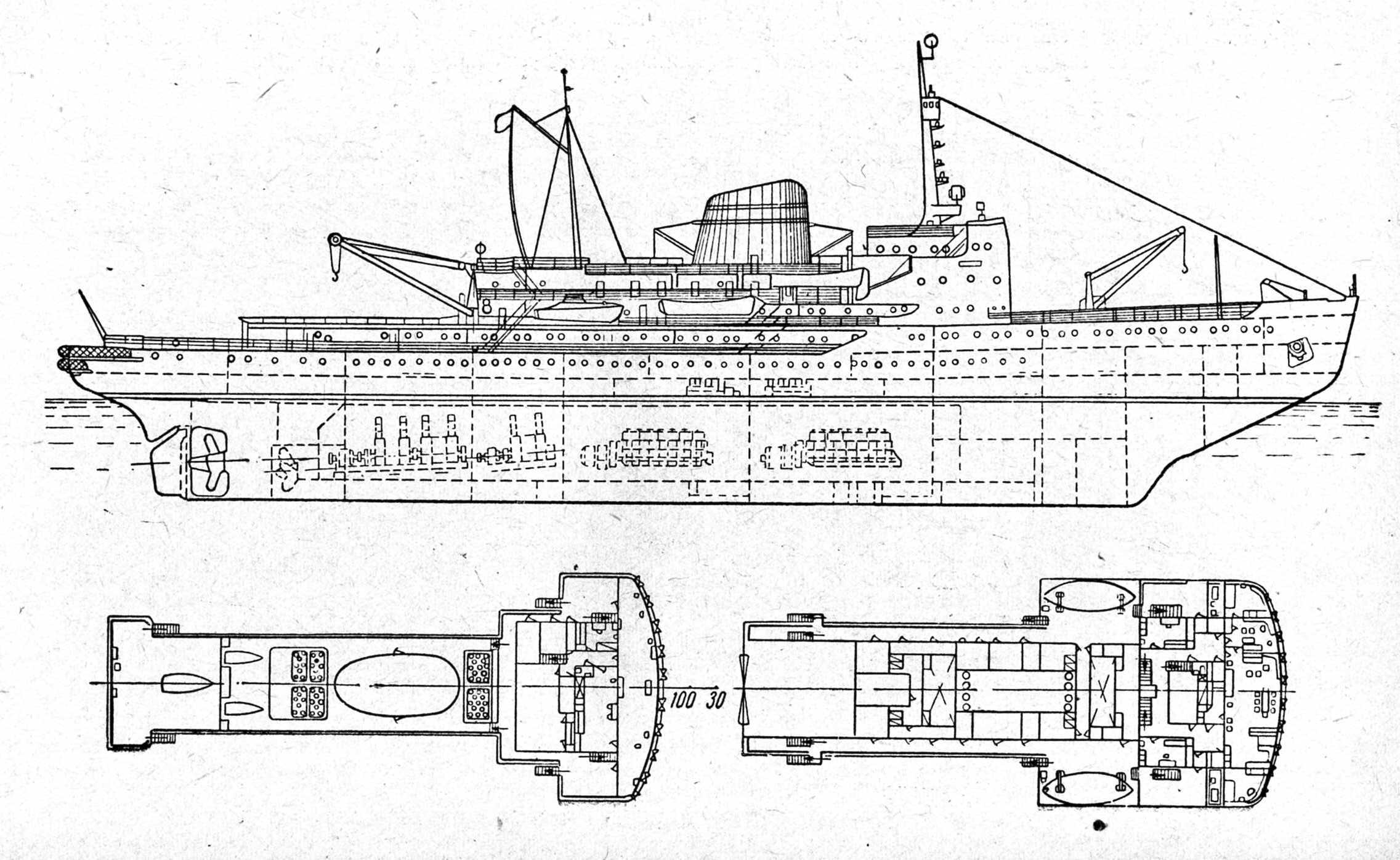 Теоретический чертеж ледокола