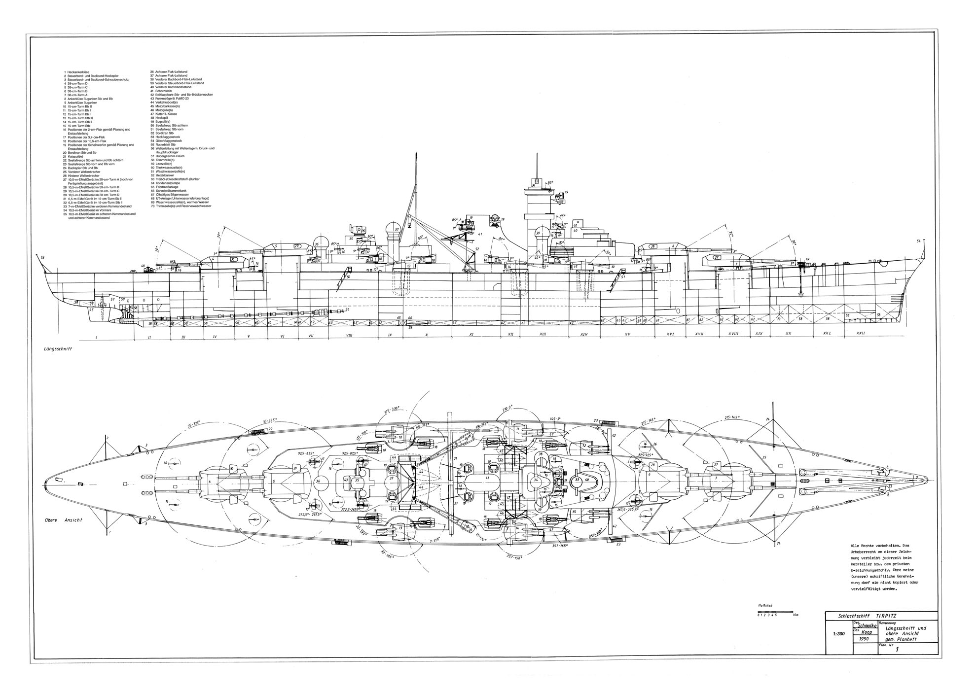 Bismarck 1939 чертеж